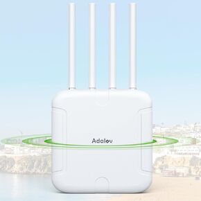 WiFi 6 Outdoor Access Point, 5378Mbps Dual-Band Wireless AP, 500M Long-Range WiFi Extender, Supports Mesh/AP/Repeater, Up to 128 Devices, Waterproof IP67, Ideal for Farm, Yard, RV, Campsite