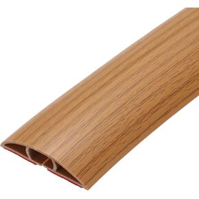 MECCANIXITY 10ft Floor Cord Cover, Self Adhesive Cord Hider 0.47" W x 0.3" H for Cable Management Cable Protector, Brown