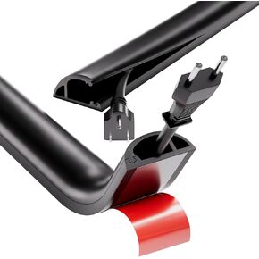 9.8ft Floor Cord Cover, Silicone Wire Hider, Hide Extension Cords, Protect Cords, Prevent Cable Trips, Heavy-Duty Adhesive-Backed Anti-Trip Cable Protector for Floor, Desk & Wall