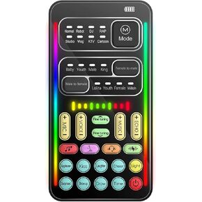 Voice Changer for PS4 Xboxone Switch Phone, 8 Sound Effects, Live Broadcast Card Gift Adults Kids, Handheld Mini Microphone Voice Changer Disguiser Modulator