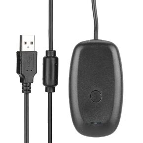 Wireless USB Gaming Receiver Adapter for Xbox 360 Controller, Compatible with Windows 11/10/8/7 PC, Plug & Play, Supports Up to 4 Controllers, Black