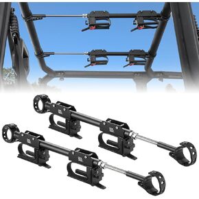 KEMIMOTO UTV Overhead Hunting Tool Holder Rack, Hunting Tool Holder Roof Mounted Bow Rack for 21 in - 28 in Roll Bars Depth (Front to Back) Compatible with Polaris Ranger