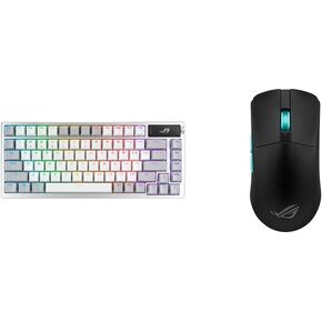 ASUS ROG Azoth 75 Wireless DIY Custom Gaming Keyboard, OLED Display, Gasket-Mount & ROG Harpe Gaming Wireless Mouse, Ace Aim Lab Edition