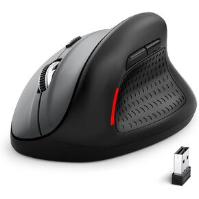 E-YOOSO Ergonomic Mouse, Wireless Vertical Mouse with 5 Adjustable DPI Levels, Up to 4800 DPI, Silent 6 Buttons 2.4GHz Optical Carpal Tunnel Ergo Mice for Laptop, PC, MacBook, Windows