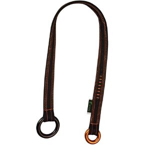 Friction Saver, 23kN Cambium Saver Retrievable Anchor, Climbing Rope Loop Belt Sling with Two 25kN Aluminum Rings for Tree Arborist Climbing Rappeling, 35.4 in, Black
