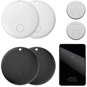 Air Tags 4 Pack and 1pcs Wallet Tracker Card Works with Find My App Only Support iOS, Item Finders for Dog, Keys, Lugg