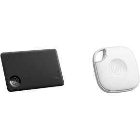 Tile by Life360 Slim (2024) – Localizador de billetera, rastreador Bluetooth y localizador de objetos para etiquetas de equipaje, pasaportes y llaves, Negro + Blanco