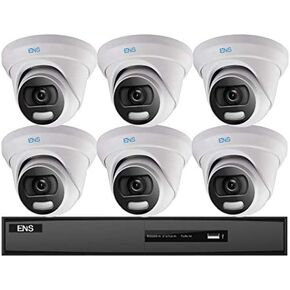 ENS COLORKIT8CH6-2T | 8ch 8mp نظام DVR كامل اللون / 6 × 5MP كاميرات برج اللون / 2TB HDD