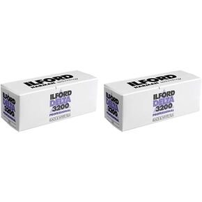 Ilford Delta 3200 Professional, Black and White Print Film, 120 (6 cm), ISO 3200 (1921535) (Pack of 2)