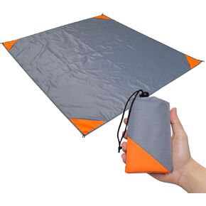 Pocket Picnic Blanket 60"x50" Foldable Compact Beach Camping Mat with Storage Bag for Hiking Travel Outdoor Recreation