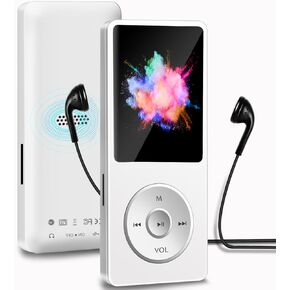 Aigital MP3 Player with Bluetooth and 32GB TF Card, HiFi Music Player with Built-in Speaker and Earphones, Multifunctional MP3 Players with FM/Recording/E-Book/Video, Supports Expanded Up to 128GB