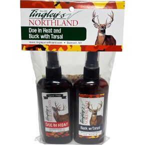 Tingley's Deer Attractant - Doe Estrus for Hunting & Tarsal Gland Deer Scent, 2 Pack - 100% Pure Doe in Heat Estrous & Buck Urine Spray, 4 oz Each - Deer Lure Hunting Accessories for Mock Scrapes