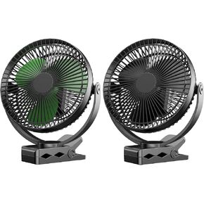 Clip Fan, 8 Inch Mini Quiet Desk Fan, 10000mAh USB Rechargeable Battery Operated Clip on Fan, USB Desk Fan, Portable Personal Small Fan For Desk, Office,Golf Cart
