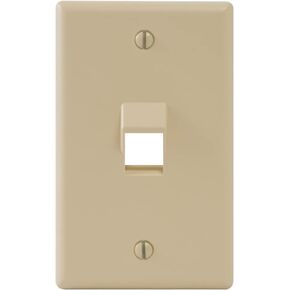 ICC Angled 1-Port Keystone Wall Plate (10 Pack), UL Listed, Durable ABS Plastic, Single Gang Wall Plate for RJ45 Modular Inserts, White