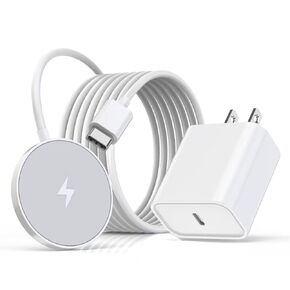 iPhone 16 Magnetic Charger, 6FT USB C i Phone 16 15 Wireless Charging Pad & 20W PD USB C Charging Block,Fast i Phone Apple Mag-Safe Charger for iPhone 16/16 Pro/Pro Max/15/14/13/12 Series, AirPods 3/2