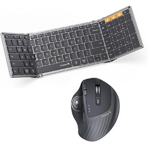 ProtoArc XK01 Foldable Bluetooth Keyboard and EM01 NL Wireless Trackball Mouse