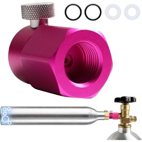 Soda CO2 Bottle Refill Adapter for Soda Maker Pink CO2 Cylinder, CGA320 CO2 Tank Refills Connector Kit for Filling 0.6L CO2 Canister Compatible with DUO ART TERRA GAIA Machines