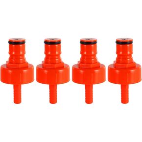 Plastic Beer Carbonation Cap for Homebrew, 4PCS Keg Carbonation Adapter for PET Soda Bottle, Counter Pressure Bottle Filling with Extra Sealing Gasket O-rings