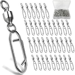 Fishing Swivels Ball Bearing Swivels Fishing Speed Clips for Fishing Lures Snap Swivels, Topwater Speed Clips Fishing Clips Quick Change Barrel Swivels Fishing Tackle