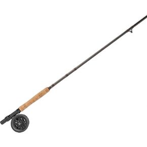 Martin Caddis Creek Fly Fishing Rod و Conly Combo ، 5/6 وزارة من الألياف الزجاجية التي يبلغ طولها 9 أقدام ، وعمل سريع معتدل ، بكرة ذبابة واحدة ، إطار من الألومنيوم ، بكرة ، استرداد قابلة للتبديل ، براون