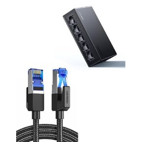 UGREEN Cat 8 Ethernet Cable 6FT Bundle with 5 Port Gigabit Ethernet Switch