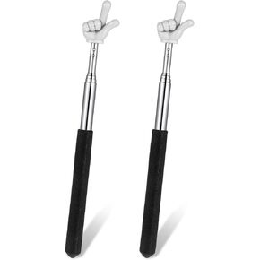 Telescopic Teachers Pointer - 2 Pcs Extendable Hand Pointer Stick, Mini Classroom Finger Pointer Stick for Elementary School Kindergarten and Teacher Supplies Interactive Learning