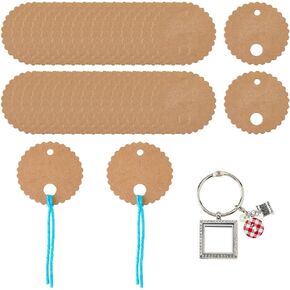 50pcs Round Thread Drops for Embroidery Floss Thread Keeps with Thread Drops Keeper Brown Paper Thread Holder 1pc Simple Floss Drops with Strawberry and Flower Floss Ring for Craft DIY