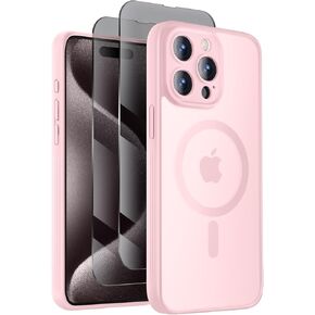 Designed for iPhone 13 Case, Compatible with MagSafe, with Privacy Screen Protectors X2, [Camera Protection] [15FT Military Drop Protection] Shockproof Phone Case, 6.1", Black
