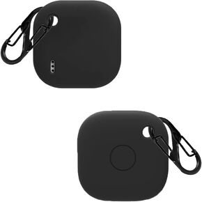 SmartTrack Link Holder SmartTrack Link Case with Keychain, Anti-Scratch SmartTrack Link Key Chain for SmartTrack Link Accessories for GPS Item Finder Tracker, Black-2 Pack
