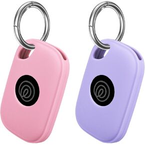 Silicone Case for Tile Pro 2024 with Keychain, 2 Pack Anti-Scratch Protective Cover for Tile Tracker (Pink/Purple)