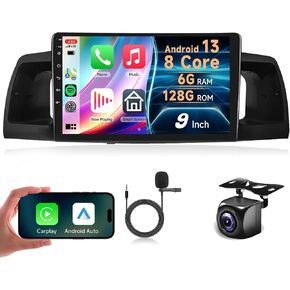 6G+128G 8 Core Android 13 Car Stereo Car Radio for Toyota Corolla ex 2007-2012 Wireless Carplay DSP-36, Rimoody 9'' Touchscreen GPS WiFi Bluetooth FM/RDS Mirror Link 59-UI Themes Backup Camera