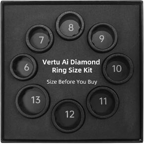 VERTU Smart Ring Ai Diamond Ring for Men/Women, Sleep Tracker - Fitness Monitor - No App Subscription - up to 10 Days Battery (Size Kit, Size Kit)