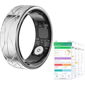 Smart Ring, Fitness Tracker for Women Men, Step Counter Heart Rate Blood Oxygen Calorie Sleep Tracker Health Ring, Hand Gesture Brush Tiktok, 5ATM Waterproof, 7-10 Days Battery Life