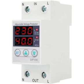 230V AC Current Protector 63A, Intelligent Single Phase Adjustable Over-Voltage Under-Voltage Current Protective Device