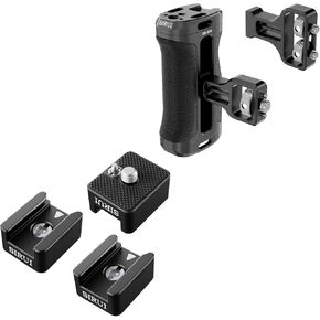 SIRUI Side Handle with ARRI Locating and Dual 1/4" Screw Mount Optional and 3 Pack Camera Cold Shoe Mount Adapter Bundle