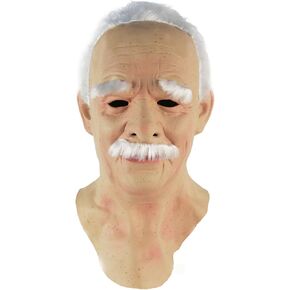 Realistic Old Man Mask Realistic Human Wrinkle Face Latex Mask Halloween Party Cosplay Party Costume Mask