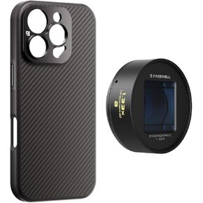 FREEWELL Pro Filmmaker Case and 1.33 Bule Anamorphic Lens Kit Compatible with iPhone 16 Pro Max-17mm Lens Mount