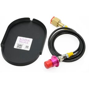 CO2 Adapter Hose & Custom Base Kit compatible with SodaStream Terra – Quick Connect Adapter with 60-Inch Food-Grade Hose and Sleek OEM Base for External Canister – Tidy Countertop Solution