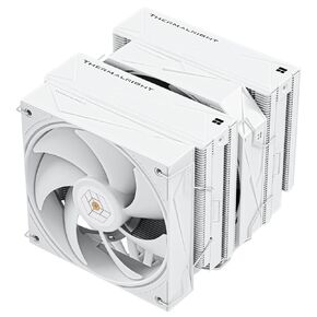 Thermalright Royal Pretor 130 White CPU Air Cooler, Computer Double Towers Radiator, 6 Heat Pipes CPU Cooler, Dual PWM Fans,High Performance PC Cooling,for AM4/AM5;Intel 1851/1700/1150/1151/1200/2011