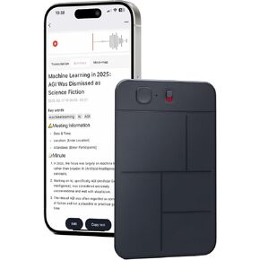 AI-Powered Voice Recorder Atto Note – Ultra-Slim 0.12" Credit Card Size, 30-Hour Battery, App Control – Smart Transcribe, Summarize, Translate for Business, Seminars & Classes - 64GB Memory