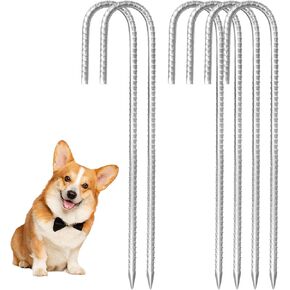 12 بوصة حديد التسديد المخاطر الأرضية ، J Hook Ho -Hight Gollvanized Ground Mancors Step Tent Stakes 6 Pack for Feed Garden Trampoline Traping and Yard Art Camping Tents Football Nets Decorations Nflatable