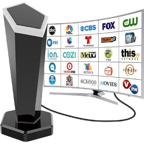 TV Antenna Indoor - 2025 Upgraded HD Digital Antenna for Smart, Long Range 400+ Miles, Supports 4K 1080P, TV Antenna for Local Channels in Crystal Clear, Easy Installation
