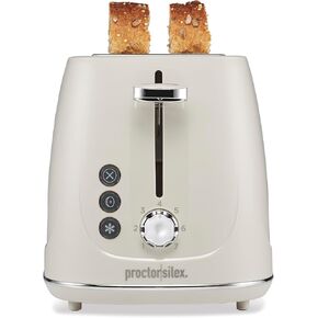 Proctor Silex Plastic 2 Slice Toaster, Bagel, Defrost & Cancel Buttons, Browning Control With 7 Shades, Auto Shutoff, Slide-Out Crumb Tray, Red (22661)