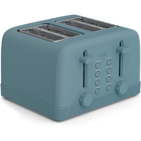 bella 4 Slice Toaster, 6 Setting Shade Control w Reheat, Cancel, Bagel & Defrost Buttons, Removable Crumb Tray, Anti Jam & Auto Shutoff, Auto Centering Guides & Cord Wrap, 1500 Watt, Oatmilk