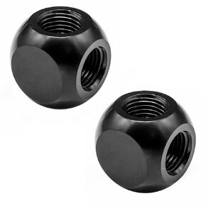 Dracaena 2 Pack G1/4 "خيط ، موسع أو موصل للكرة ثلاثية الاتجاهات لنظام تبريد مياه الكمبيوتر ، مواد نحاسية/نحاسية متينة ، أسود