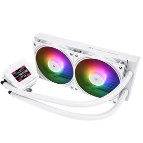 Thermalright FW240 SE ARGB White CPU AIO Cooler,PC 240 Specification Water Cooler System,IPS LCD Screen with 320 * 240 Resolution,for AM5,Intel LGA1700/1851,CPU Cooler Comes with 2-inch LCD Display