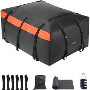 VEVOR Car Rooftop Cargo Carrier Bag, 23 Cubic Feet Roof Cargo Carrier, Heavy Duty 840D PVC 100% Waterproof Car Roof Luggage Bag for All Vehicle with/without Rack- with Lock, Anti-Slip Mat, 6 Door Hook