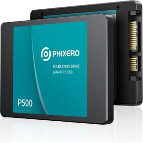 PHIXERO P500 SATA SSD 2TB 3D NAND, Internal SSD 2.5 Inch Solid State Drive SATA III 6 Gb/s, UP to 550MB/s, for laptops, desktops and Gaming Consoles PC