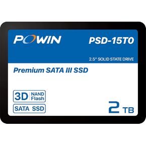 Premium SATA III SSD 2TB – 2.5 inch Internal Solid State Drive with 3D NAND Flash for Laptop, PC Desktop and External Box, Up to 490/470 MB/s Read/Write Speed (PSD-15T0)