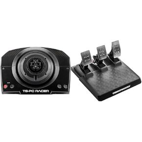 Thrustmaster PC Racer Servo Base and T-3PM Racing Pedals Bundle (Compatible with PC, PS5, PS4, Xbox Series X/S, One)